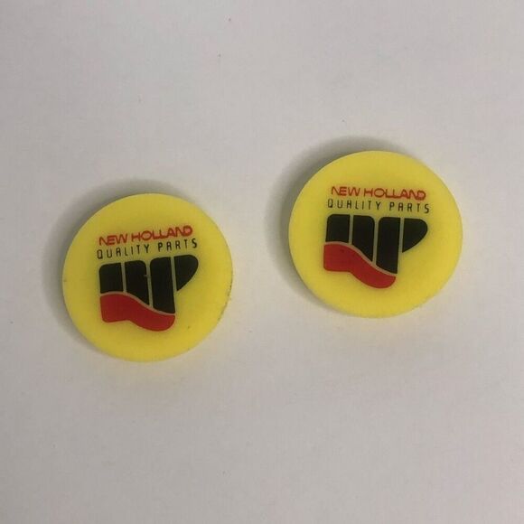 new holland promotional refridgerator magnets yellow round quality parts 1.5 in - Picture 1 of 3